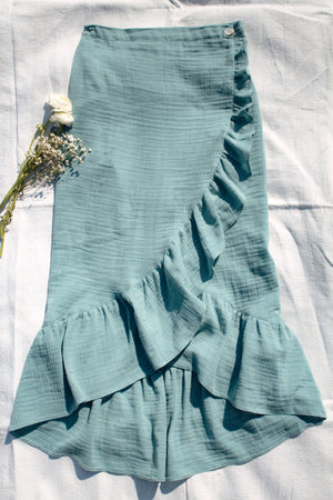 Open image in slideshow, MAXI summer skirt in Bristol Blue
