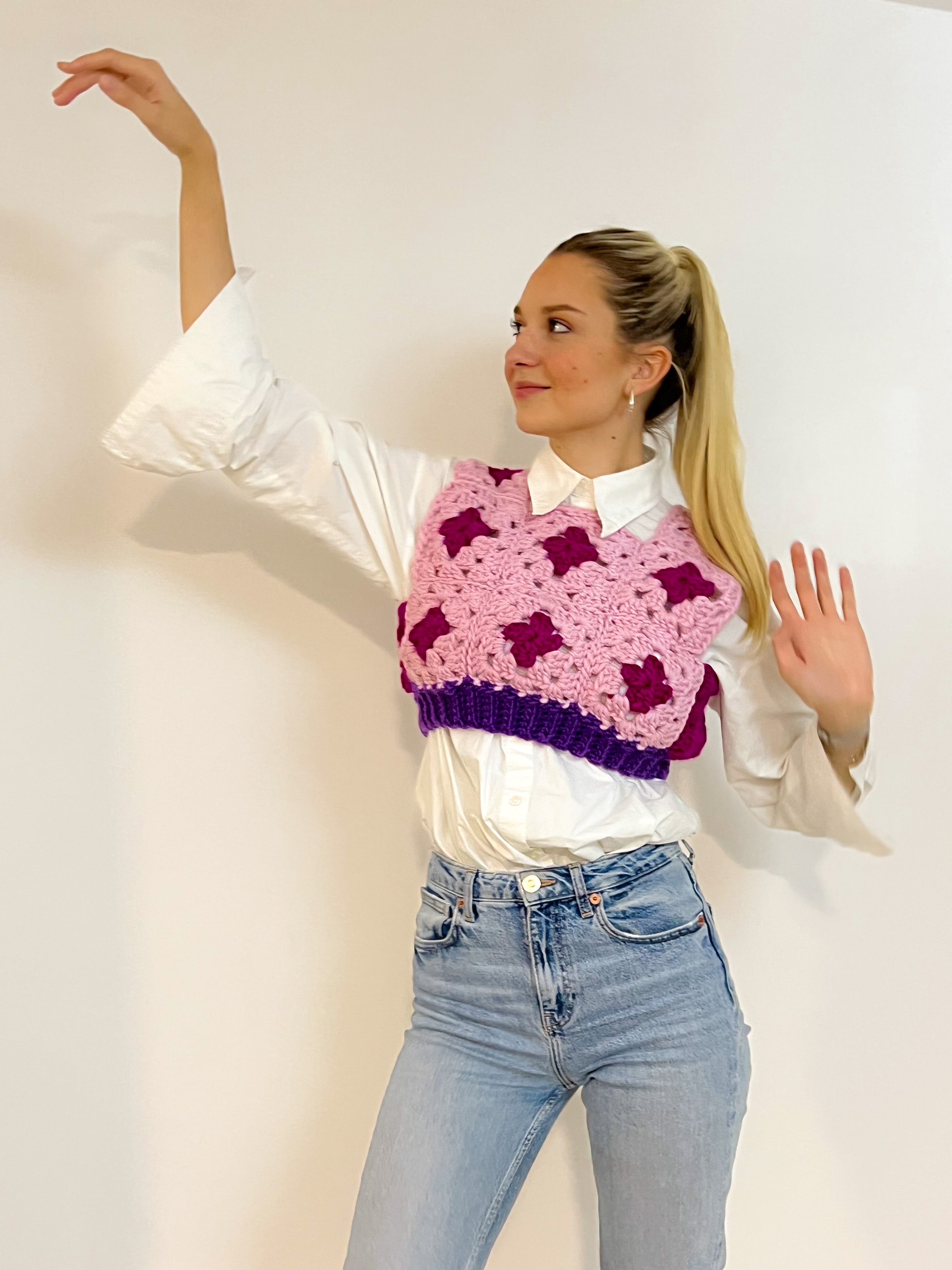 Bubble Gum Crochet Vest